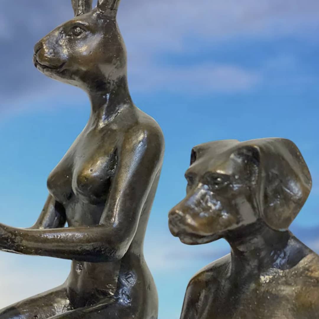Gillie and Marc Sculpture ~ 'They Rode Side by Side for the Long Run' (Silver) - Curate Art & Design in Daylesford, Gillie and Marc's premier gallery Victoria.