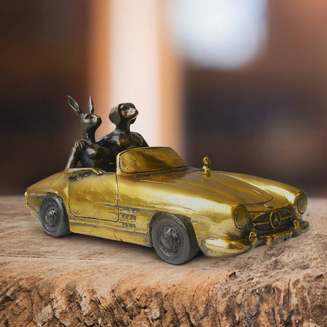 Gillie and Marc Sculpture (Bronze) ~ 'They Loved Breaking the Speed Limit' - Curate Art & Design Gallery Sorrento, Mornington Peninsula, Melbourne