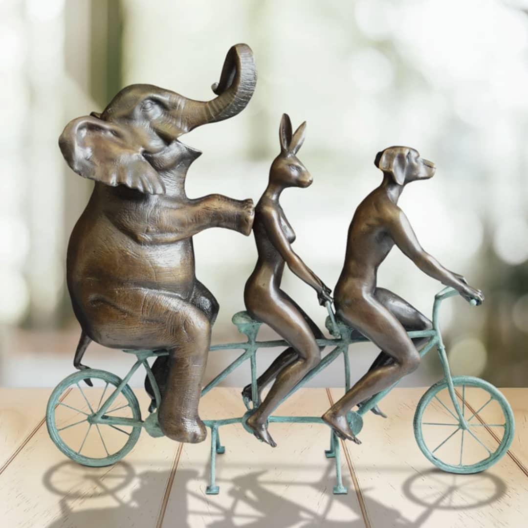 Gillie and Marc Sculpture ~ 'They Loved Riding Together With the African Elephant'