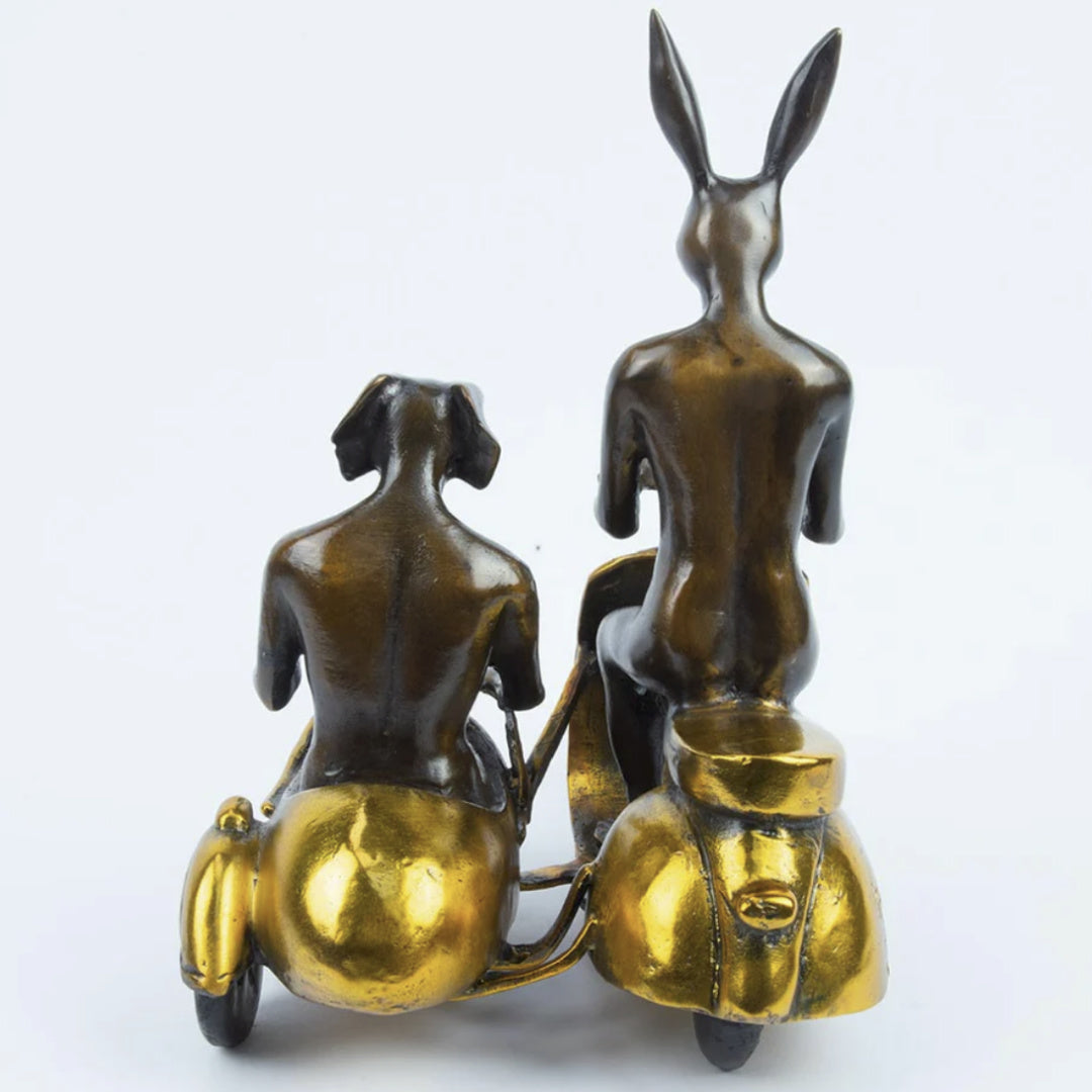 Gillie and Marc Sculpture ~ 'They Rode Side by Side for the Long Run' (Gold) - Curate Art & Design in Daylesford, Gillie and Marc's premier gallery Victoria.