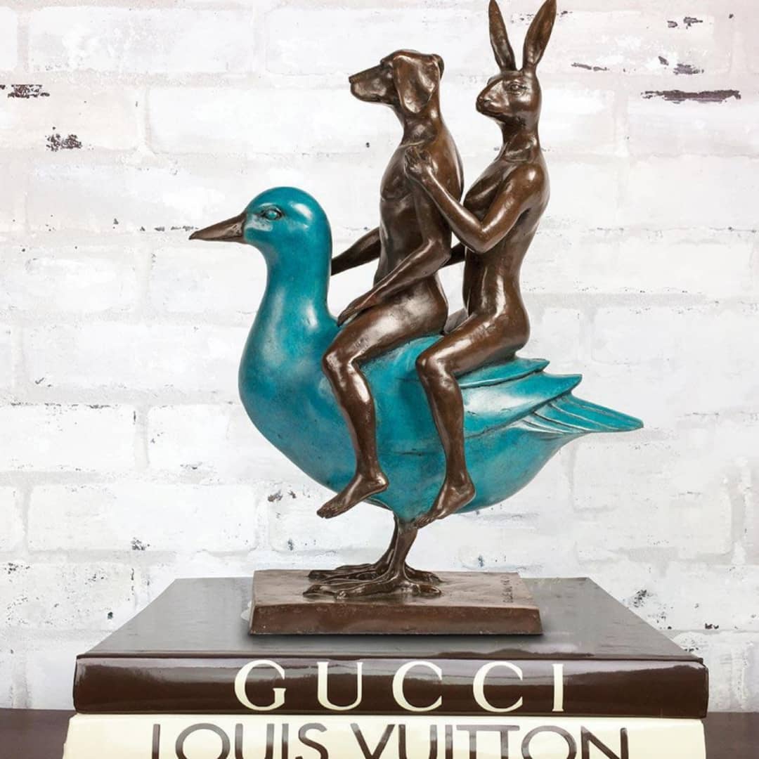 Gillie and Marc Bronze Sculpture ~ 'They Were Like Birds of a Feather so They Stuck Together' - Curate Art & Design Gallery Sorrento, Mornington Peninsula, Melbourne