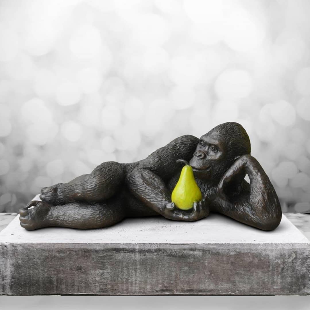 Gillie and Marc Sculpture ~ 'Gorilla Will Pear for Love' - Curate Art & Design Gallery Sorrento, Mornington Peninsula, Melbourne