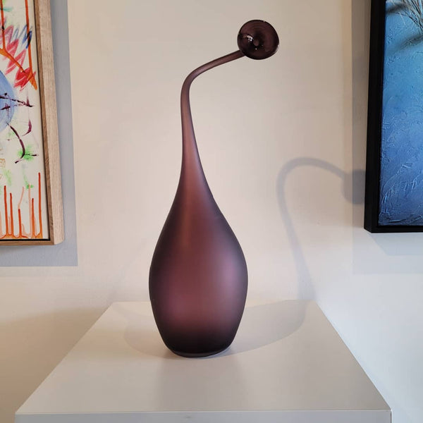 Hamish Donaldson Glass ~ 'Sloopy Bottle in Aubergine'