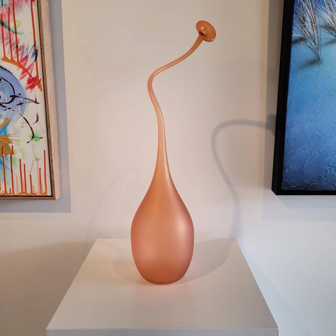 Hamish Donaldson Glass ~ 'Sloopy Bottle in Peach'