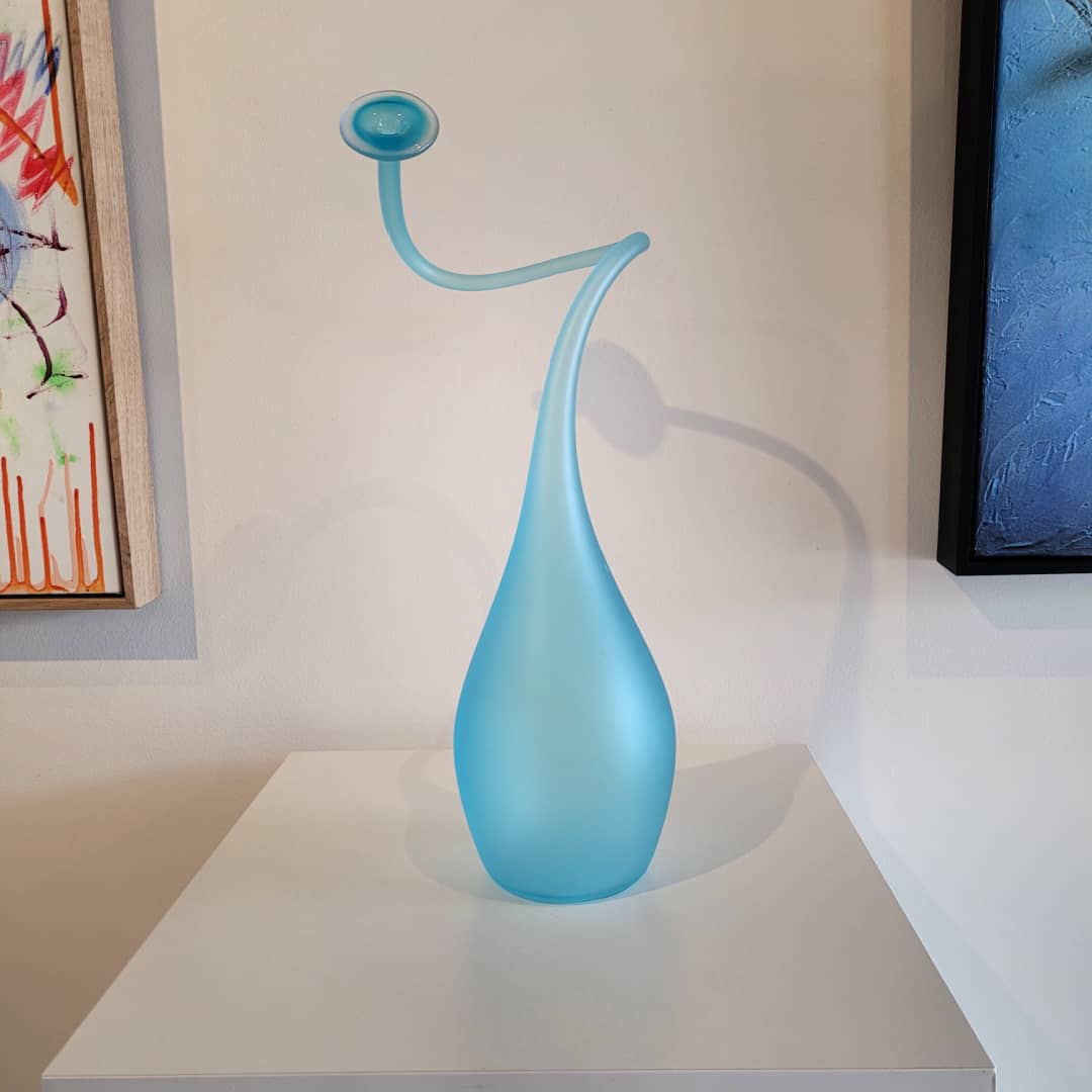 Hamish Donaldson Glass ~ 'Sloopy Bottle in Sky Blue'