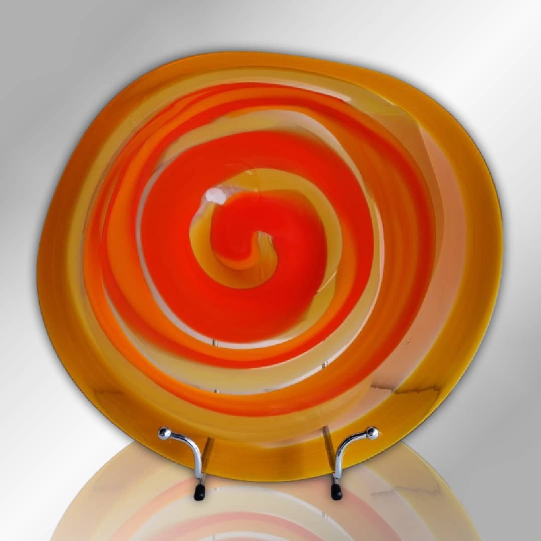 James McMurtrie Glass Platter ~ 'Swirl' - @ Curate Art & Design Gallery in Sorrento Mornington Peninsula Melbourne