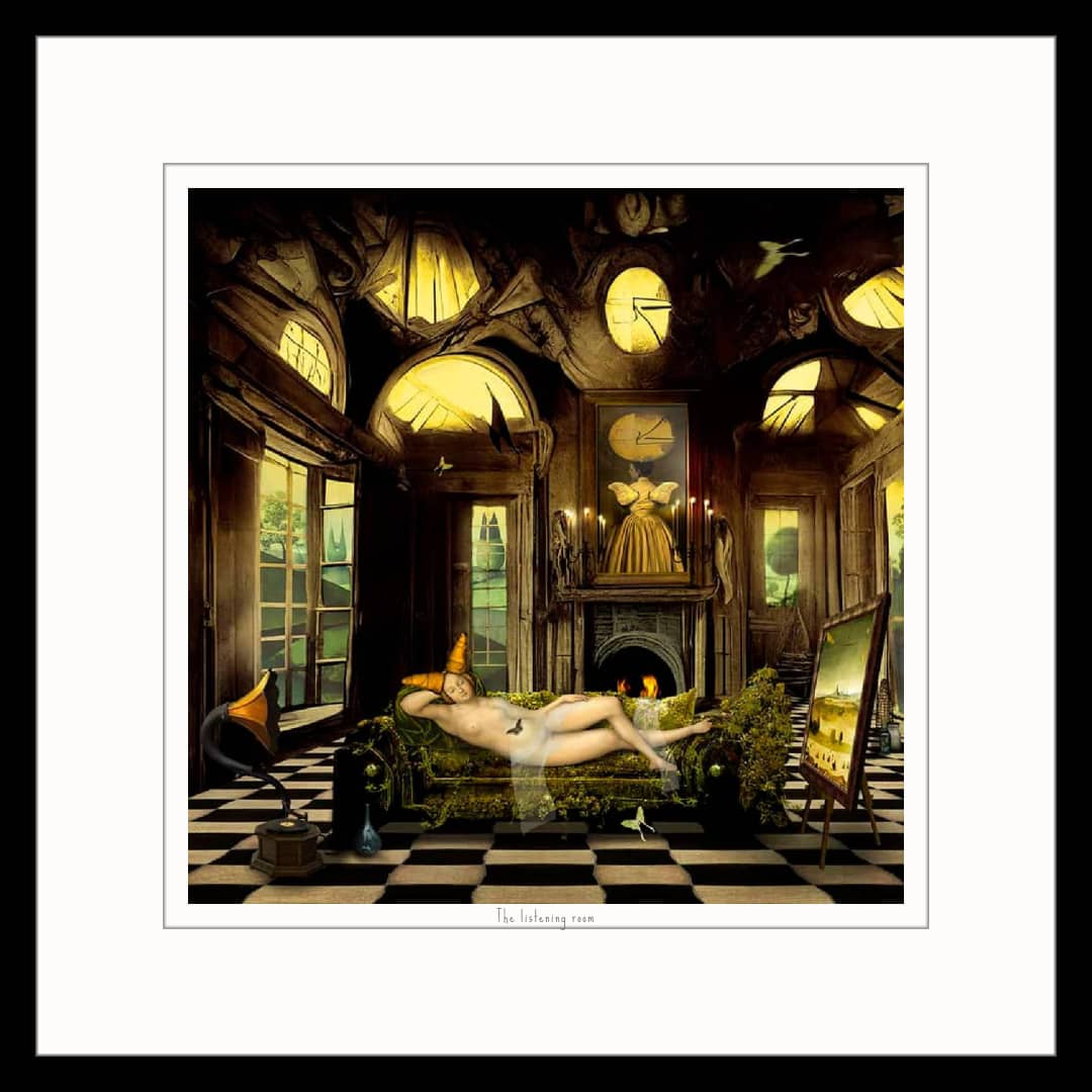 Maggie Taylor Art ~ 'The Listening Room' 22" (Framed) - Available in Australia @ Curate Art & Design Gallery in Sorrento, Mornington Peninsula, Melbourne.