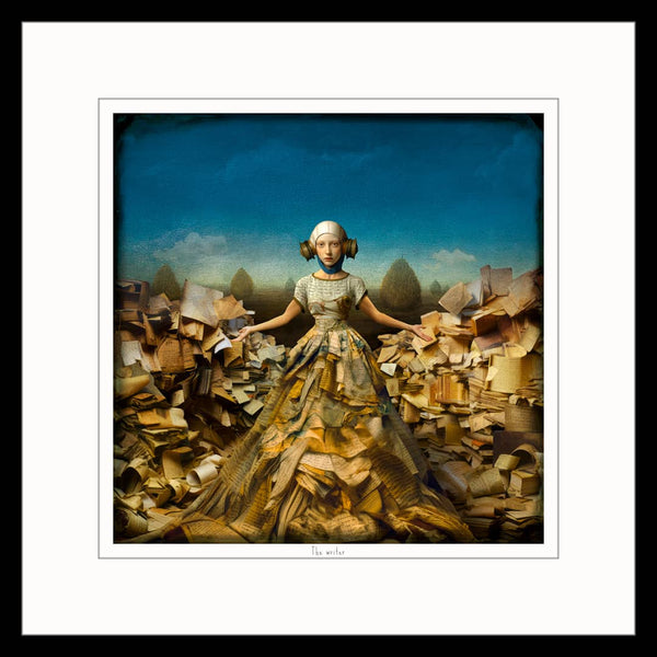 Maggie Taylor Photomontage ~ 'The Writer' - Available in Australia at Curate Art & Design Gallery Sorrento, Mornington Peninsula, Melbourne