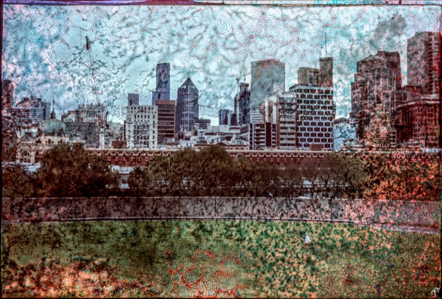 Matteo Volpi Art ~ 'CBD from Theatres' - Available in Australia @ Curate Art & Design Gallery in Daylesford. Free delivery to Melbourne.