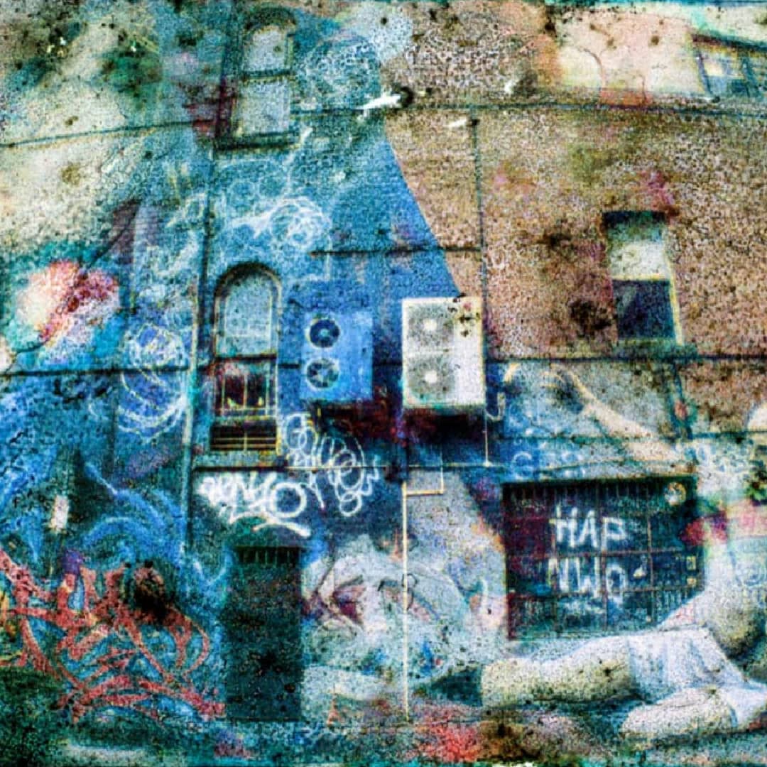 Matteo Volpi Photography Art ~ 'Fitzroy Graffiti' - Available in Australia @ Curate Art & Design, a must-visit art gallery in Daylesford, Victoria.
Collage of a building with graffiti and abstract elements
