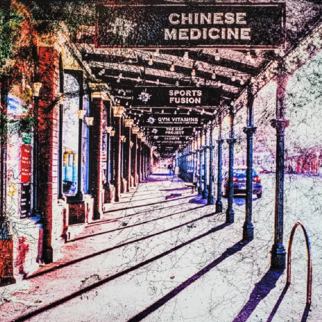 Matteo Volpi Photography Art ~ 'Victoria Market' - Available in Australia @ Curate Art & Design, a must-visit art gallery in Daylesford, Victoria.
Street scene with shops including a Chinese medicine store at night.