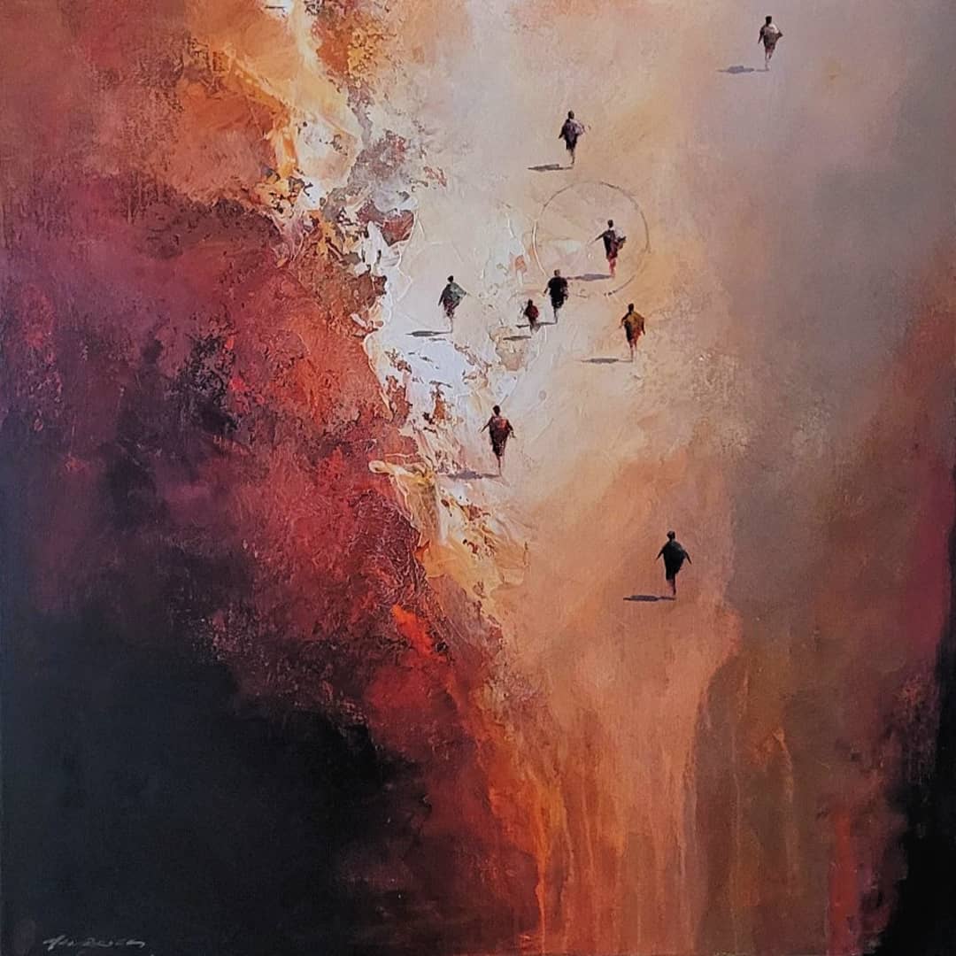 Mel Brigg Painting ~ 'Exodus' - Curate Art & Design Gallery in Sorrento, Mornington Peninsula, Melbourne