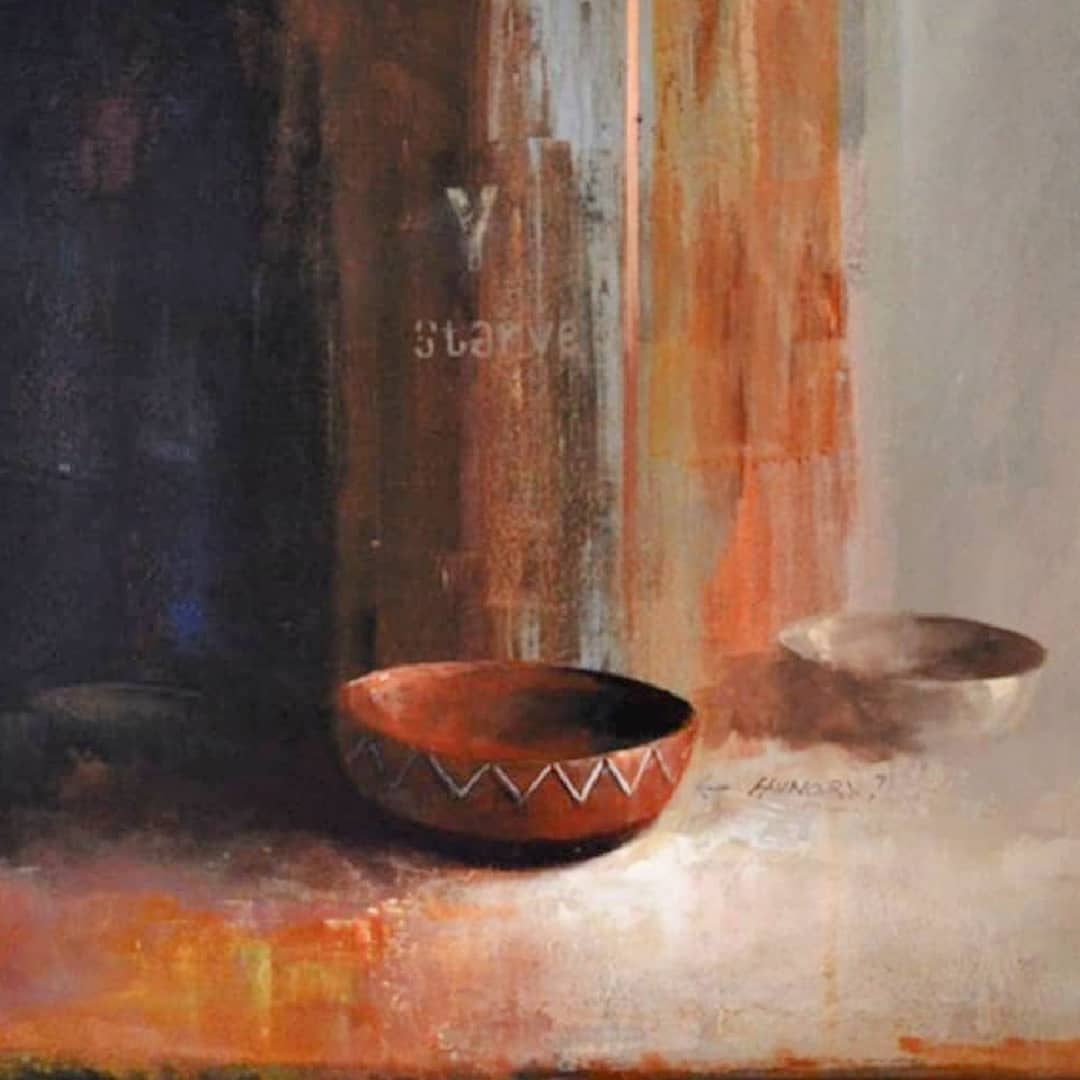 Mel Brigg Painting ~ 'The African Bowls' - Curate Art & Design Gallery in Sorrento, Mornington Peninsula, Melbourne