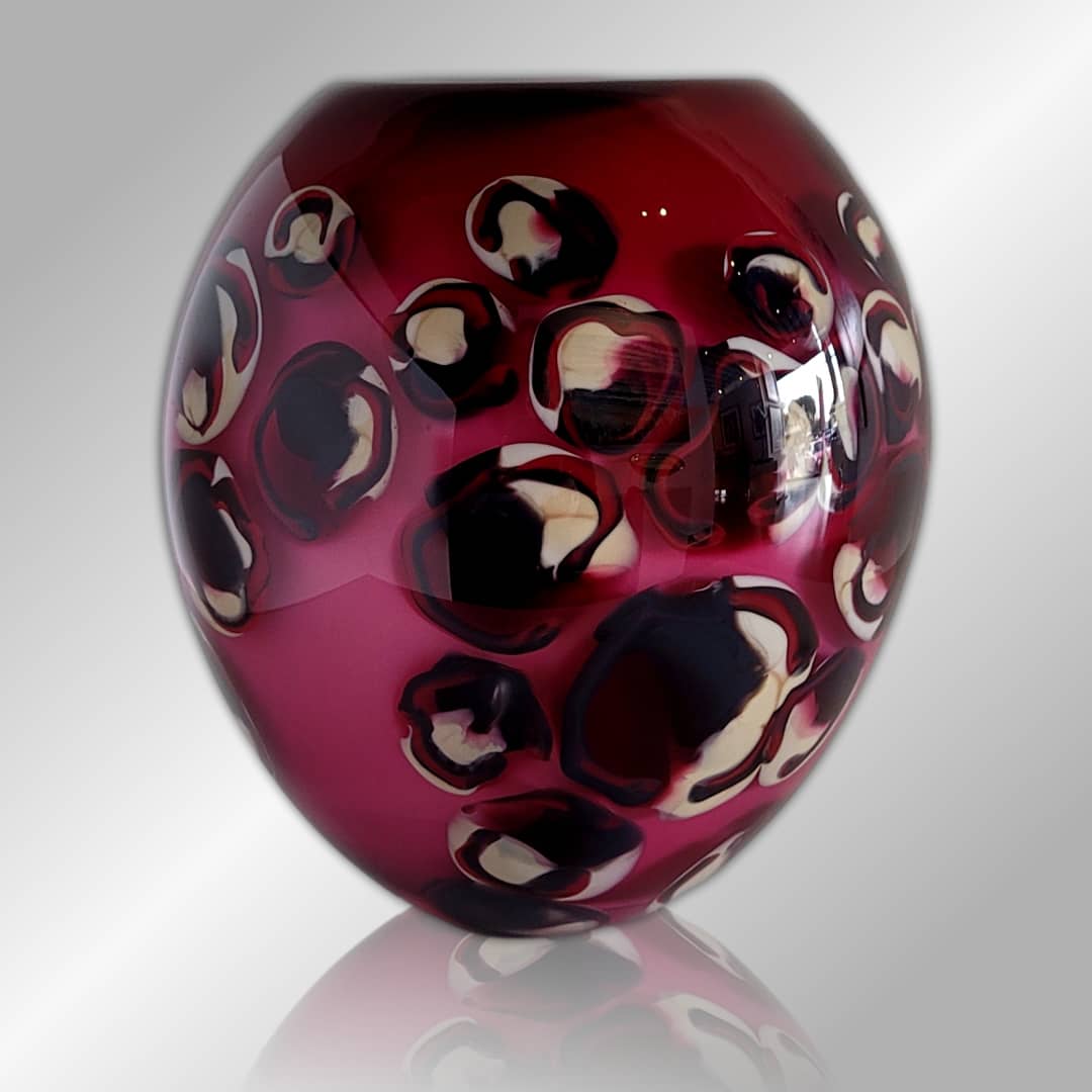 Roberta Easton Glass Vase ~ 'Hot Spots' - Curate Art & Design Gallery Sorrento Mornington Peninsula Melbourne
