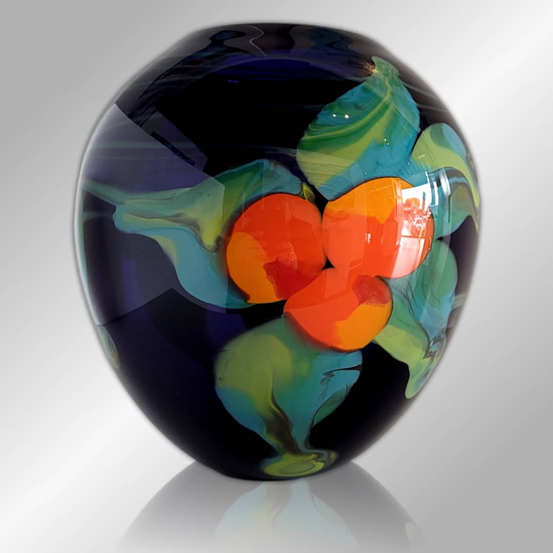 Roberta Easton Glass Vase ~ 'Les Oranges (Large)' - Curate Art & Design Gallery Sorrento Mornington Peninsula Melbourne