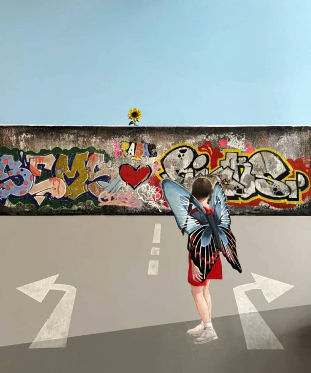 UK artist Steve Johnston painting ~ 'It's a Beautiful Day' @ Curate Art & Design (Daylesford, Melbourne) - Steve Johnston's exclusive representatives in Australia.