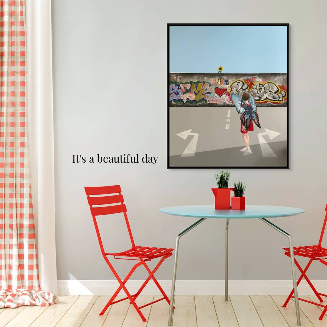 UK artist Steve Johnston painting ~ 'It's a Beautiful Day' @ Curate Art & Design (Daylesford, Melbourne) - Steve Johnston's exclusive representatives in Australia.