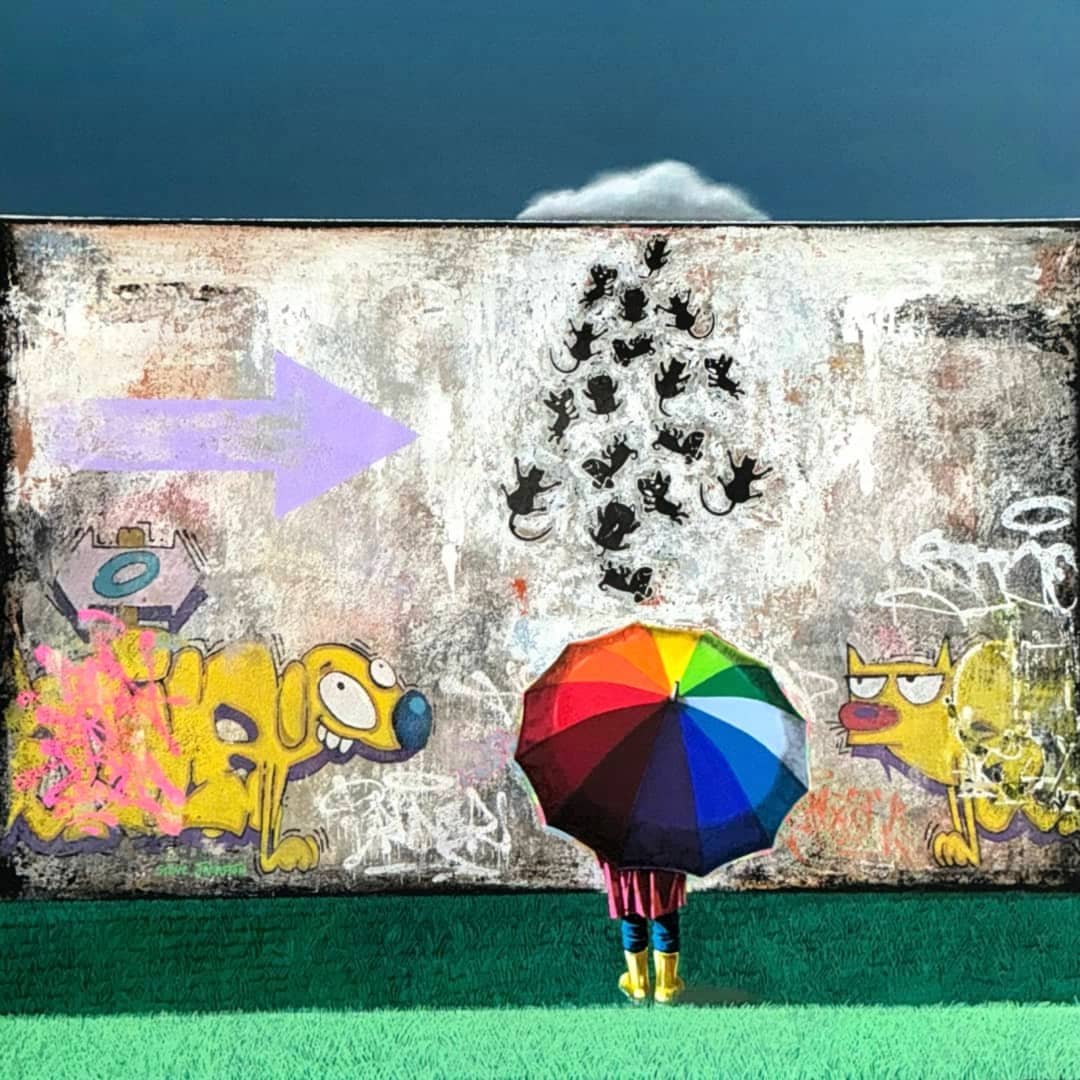 UK artist Steve Johnston painting ~ 'Rain Starts Play' @ Curate Art & Design - Steve Johnston's exclusive representatives in Australia.