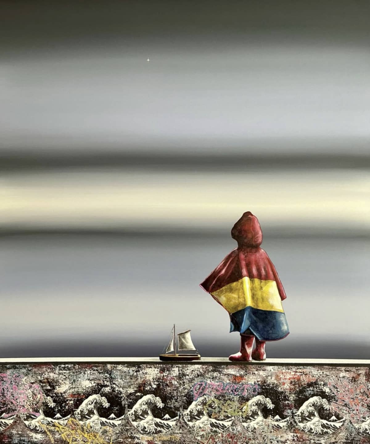 UK artist Steve Johnston painting ~ 'The Beginning of a Great Adventure' @ Curate Art & Design (Sorrento, Melbourne) - Steve Johnston's exclusive representatives in Australia.