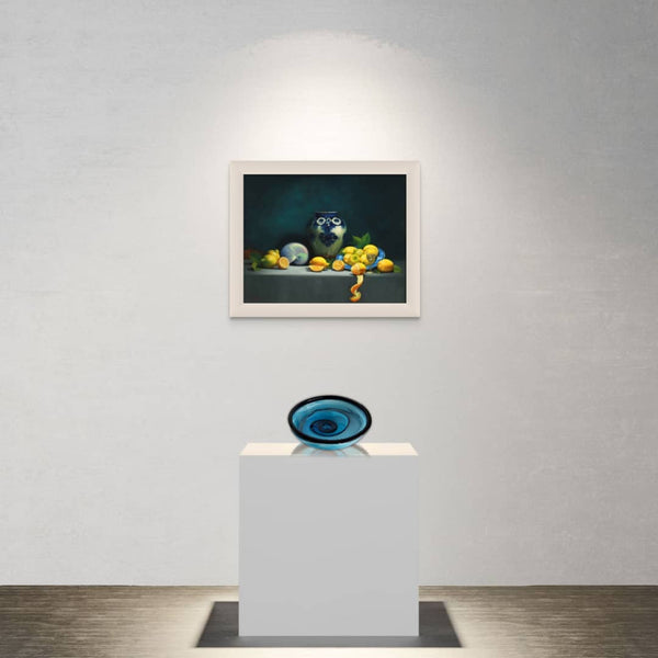 Vicki Sullivan Painting ~ 'Blue and White Persian Vase with Lemons' - Curate Art & Design Gallery Sorrento, Melbourne