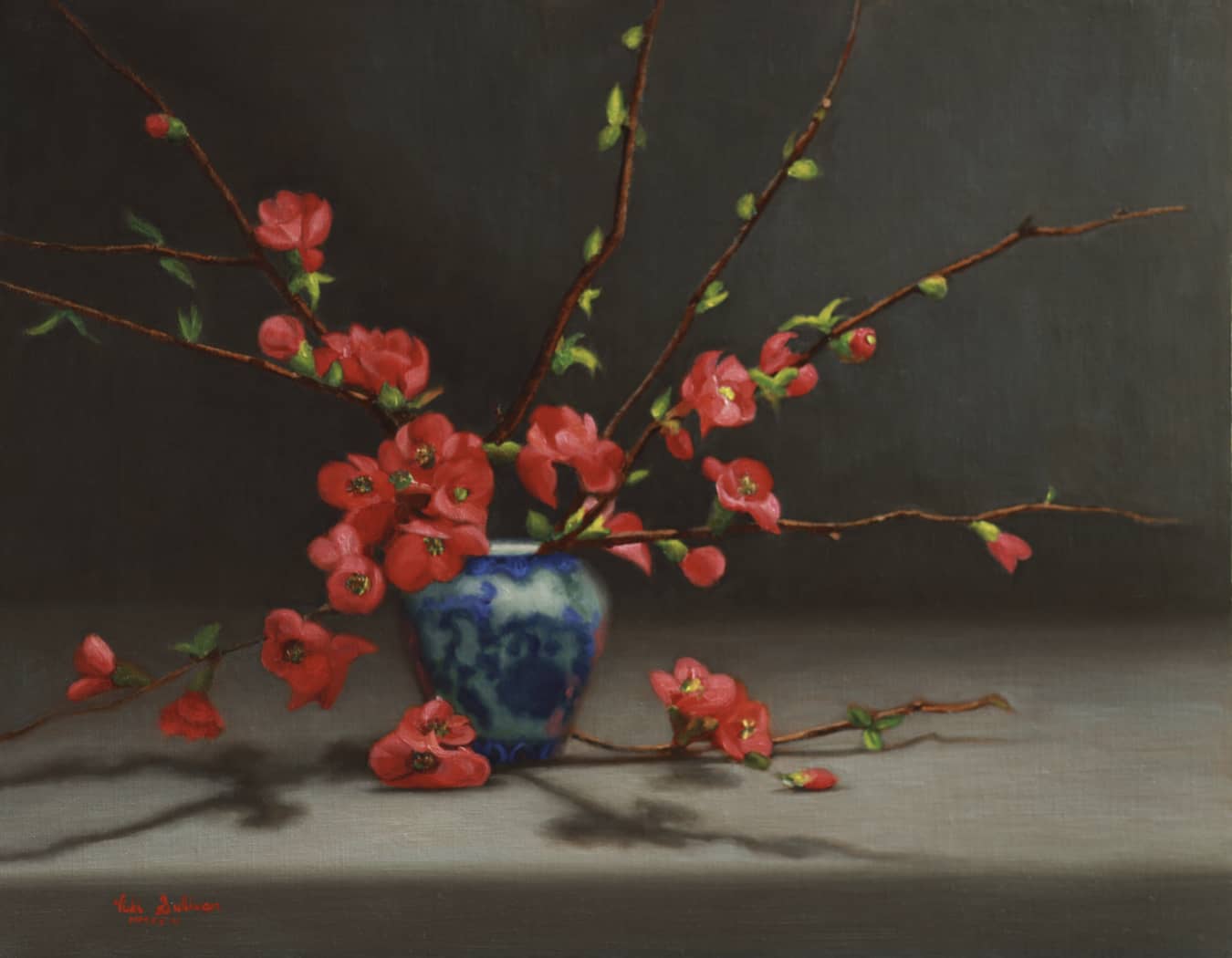 Vicki Sullivan (ARC Living Master) painting ~ 'Rhapsody in Blue and Red' - Available at Curate Art & Design in Sorrento, 90mins from Melbourne.