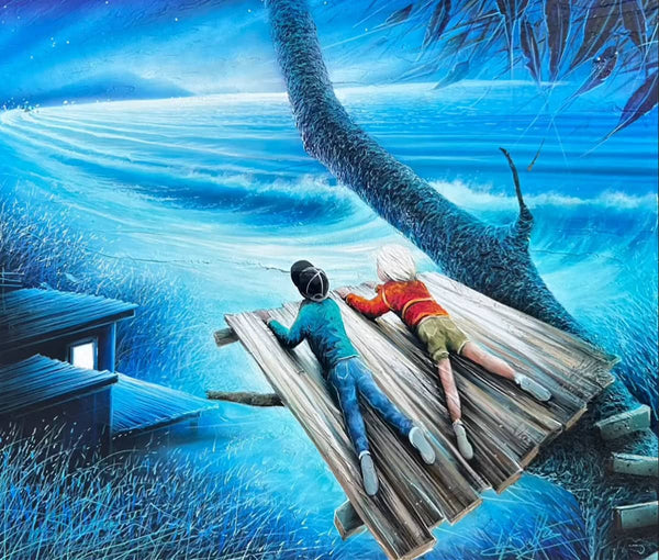 Warren Salter Painting ~ 'The Birdhouse' - Curate Art & Design Gallery in Sorrento, Mornington Peninsula, Melbourne