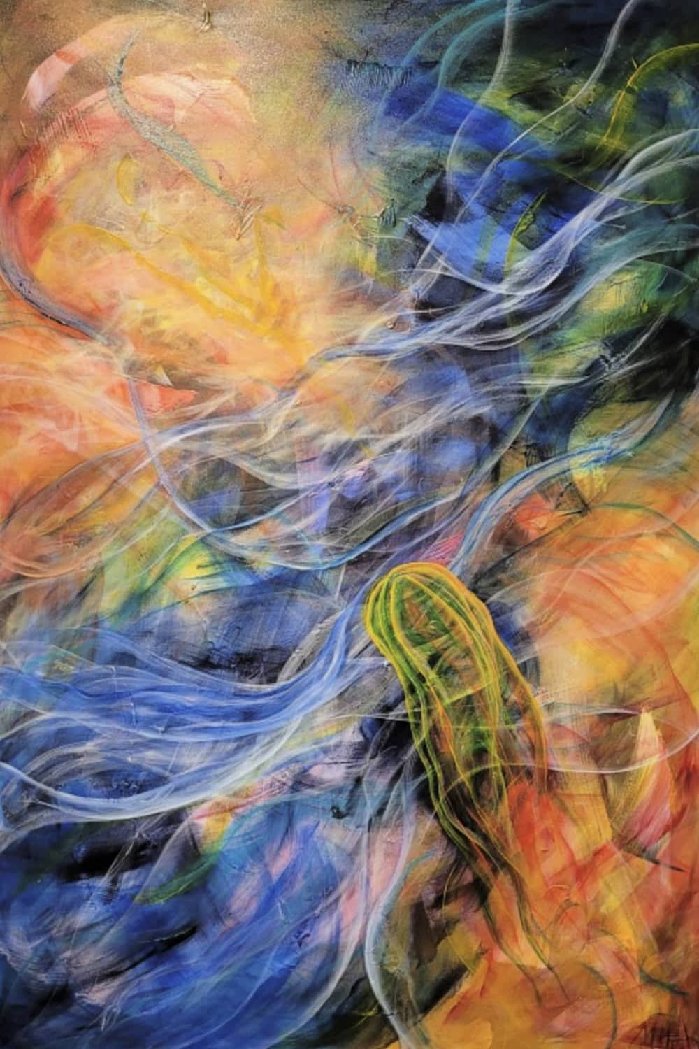 Australian abstract artist Mitch Miller painting ~ ''Transcendence' - Exclusively at Curate Art & Design Gallery in Daylesford, Victoria.