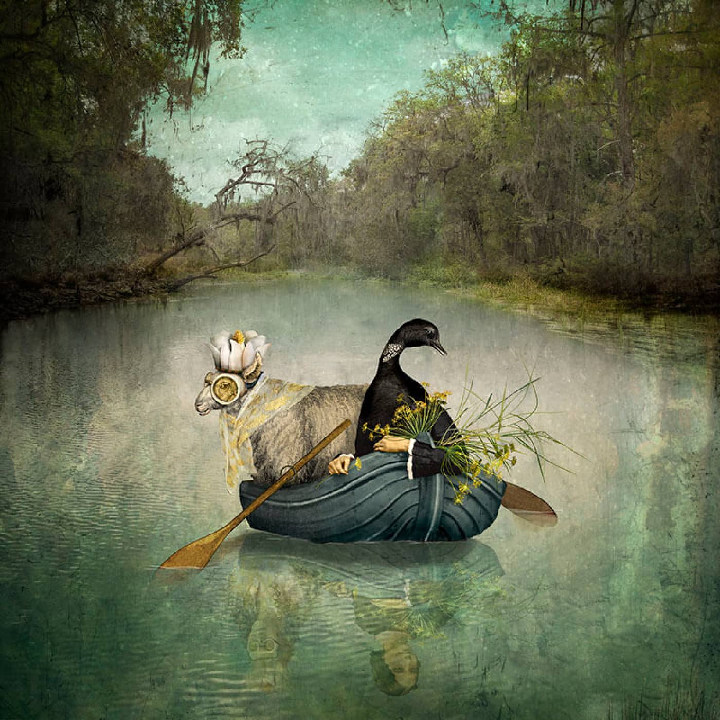 American Composite Photography Artist Maggie Taylor Photomontage ~ 'You're a Little Goose' - Curate Art & Design Gallery Sorrento Mornington Peninsula Melbourne