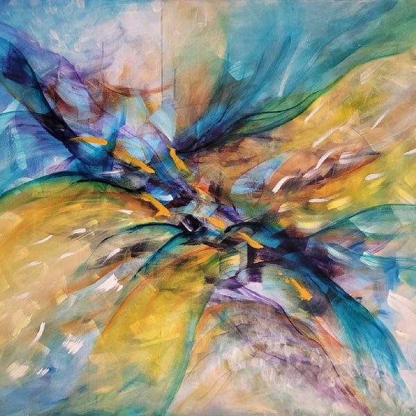 Australian Abstract Artist Mitch Miller Painting ~ 'Beneath the Surface' - Curate Art & Design Gallery Sorrento Mornington Peninsula Melbourne