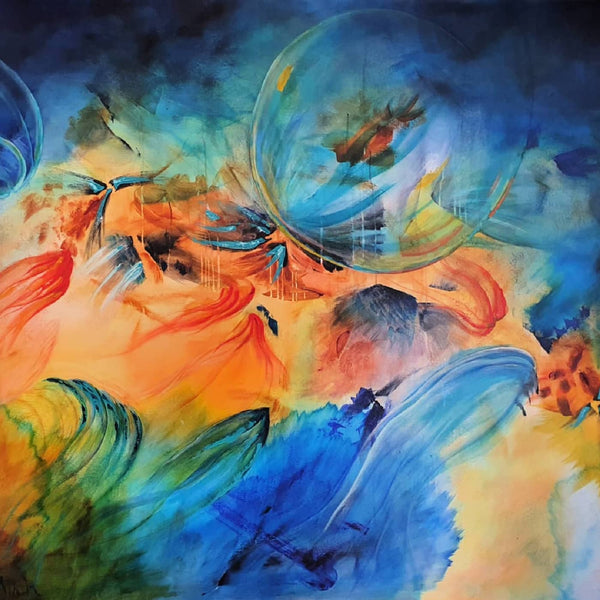 Australian Abstract Artist Mitch Miller Painting ~ 'Angel's Nest' - Curate Art & Design Gallery Sorrento Mornington Peninsula Melbourne