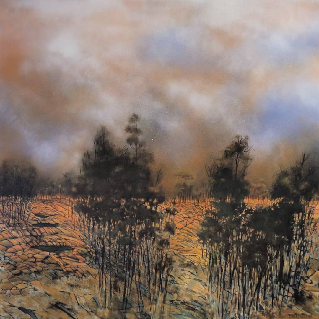 Beverley Skurulis Painting ~ 'Dry Land' - Curate Art & Design Gallery Sorrento Mornington Peninsula Melbourne