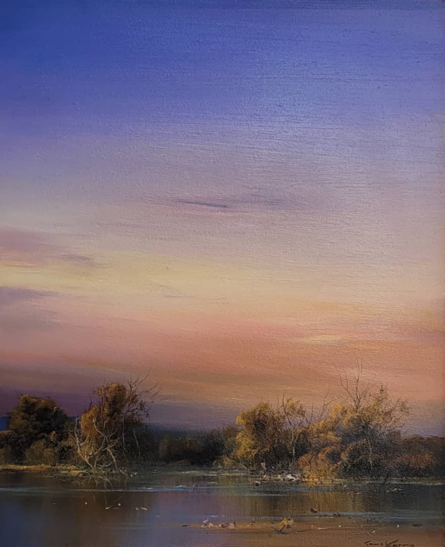 Australian Artist Chris Kandis Painting ~ 'Evening Sky' - Curate Art & Design Gallery Sorrento Mornington Peninsula Melbourne