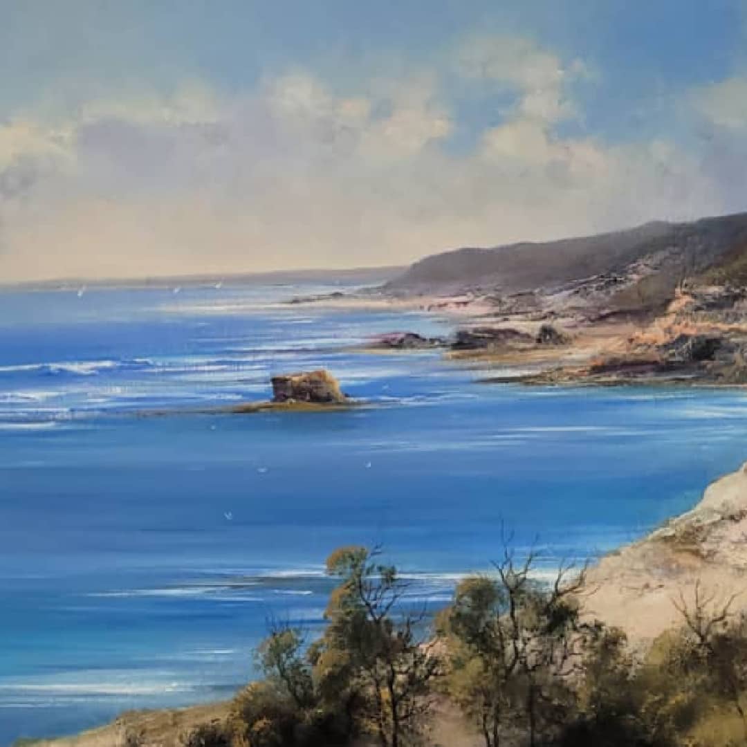 Chris Kandis Painting ~ 'Jubilee Point, Back Beach' - Curate Art & Design Gallery Sorrento Mornington Peninsula Melbourne