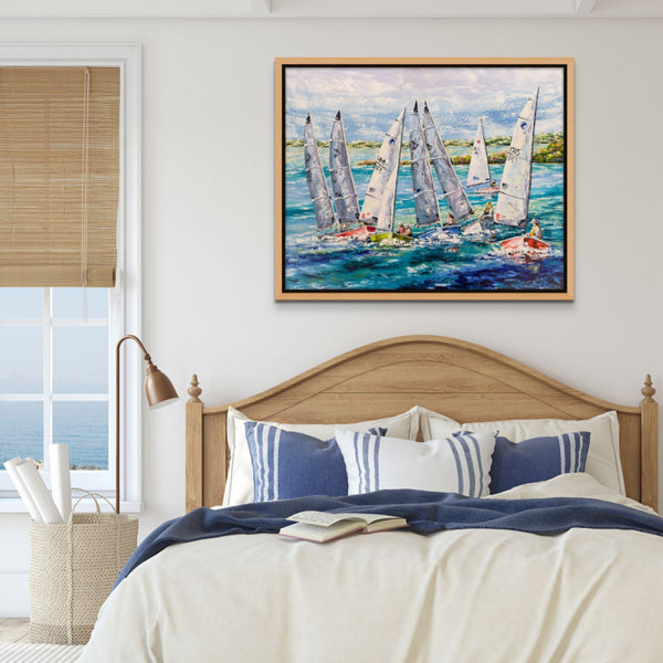 Esther Shohet Painting ~ 'Saturday Sailing' (Sold)
