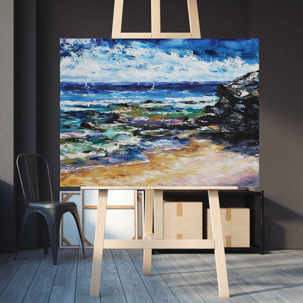 Australian Artist Esther Shohet Painting Titled 'Colourful Moments of Mt. Martha' - Curate Art & Design Gallery Sorrento Victoria