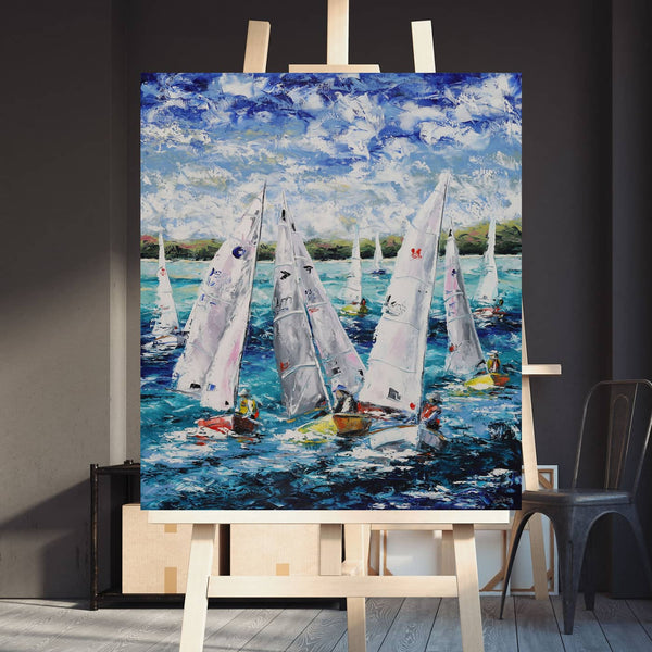 Tasmanian Based Australian Artist Esther Shohet Painting ~ 'The Finish Line, Safety Beach' - Curate Art & Design Gallery Sorrento Victoria