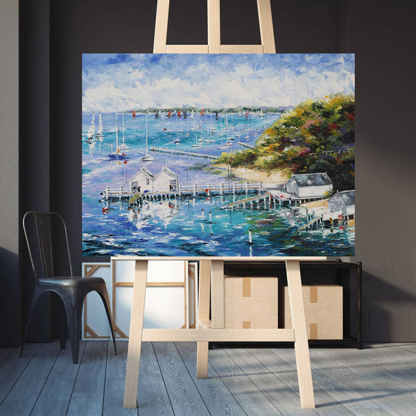 Tasmanian-Based Australian Artist Esther Shohet Painting ~ 'Seas the Day, Mornington Peninsula' - Curate Art & Design Gallery Sorrento Victoria