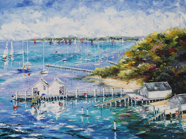Tasmanian-Based Australian Artist Esther Shohet Painting ~ 'Seas the Day, Mornington Peninsula' - Curate Art & Design Gallery Sorrento Victoria