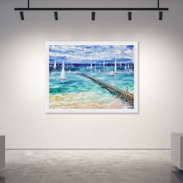 Tasmanian-Based Australian Artist Esther Shohet Painting ~ 'Setting Sail in Sorrento' - Curate Art & Design Gallery Sorrento Victoria