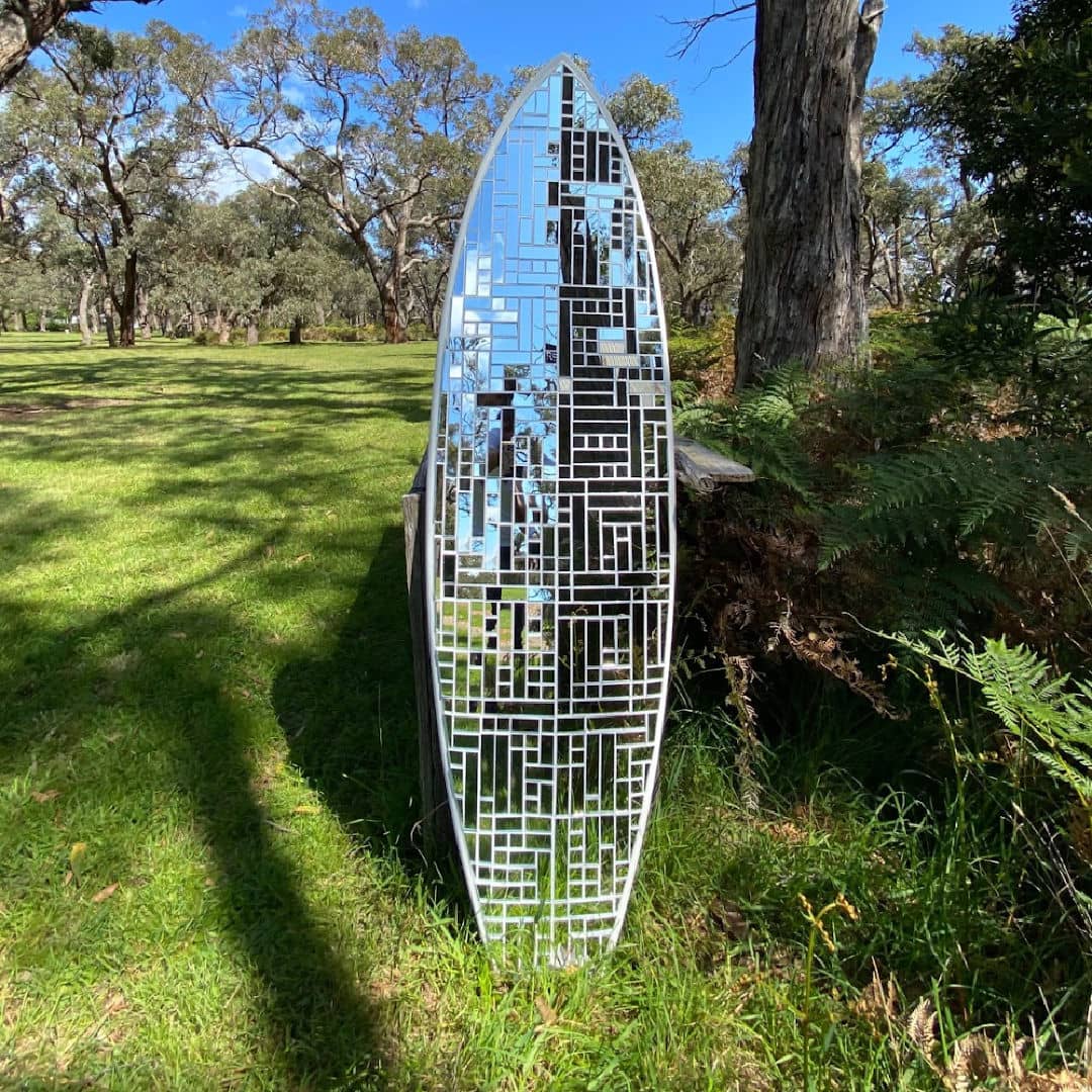 Jimmy Huddle Mosaic Surfboard ~ 'Message from the Deep' - Curate Art & Deisgn Gallery in Sorrento Mornington Peninsula Melbourne