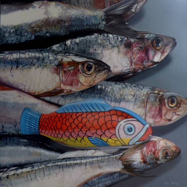 Peninsula-Based Australian Artist Jim Stagg Painting ~ 'Kevin Had No Idea He Was Adopted' - Curate Art & Design Gallery Sorrento Mornington Peninsula Melbourne