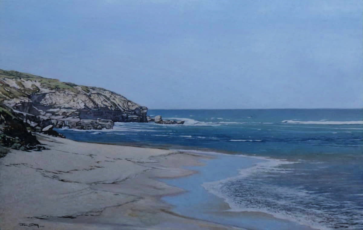 Peninsula-Based Australian Artist Jim Stagg Painting ~ 'Sorrento Back Beach' - Curate Art & Design Gallery Sorrento Mornington Peninsula Melbourne