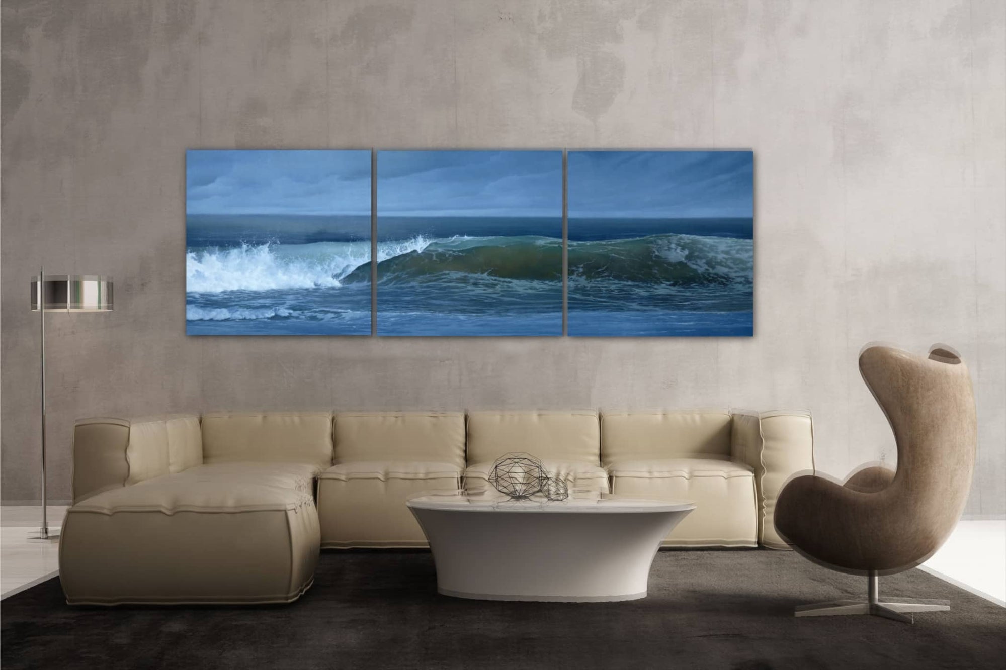 Peninsula-Based Australian Artist Jim Stagg Painting ~ 'Wave' (Triptych) - Curate Art & Design Gallery Sorrento Mornington Peninsula Melbourne