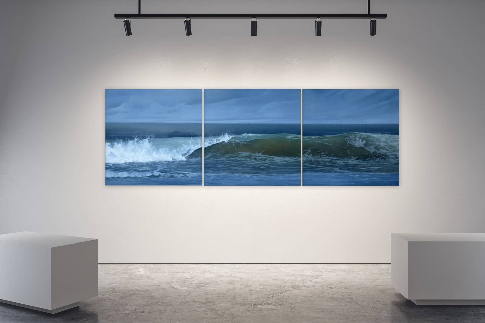 Peninsula-Based Australian Artist Jim Stagg Painting ~ 'Wave' (Triptych) - Curate Art & Design Gallery Sorrento Mornington Peninsula Melbourne