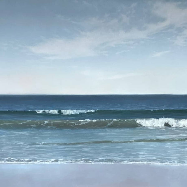 Peninsula-Based Australian Artist Jim Stagg Painting ~ 'Gunnamatta II (No Swell at All)' - Curate Art & Design Gallery Sorrento Mornington Peninsula Melbourne