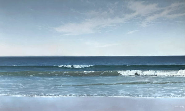 Peninsula-Based Australian Artist Jim Stagg Painting ~ 'Gunnamatta II (No Swell at All)' - Curate Art & Design Gallery Sorrento Mornington Peninsula Melbourne