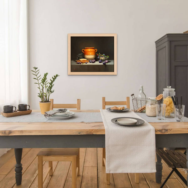 Vicki Sullivan Painting ~ 'French Confit Pot with Camembert' - Curate Art & Design Gallery Sorrento Mornington Peninsula Melbourne