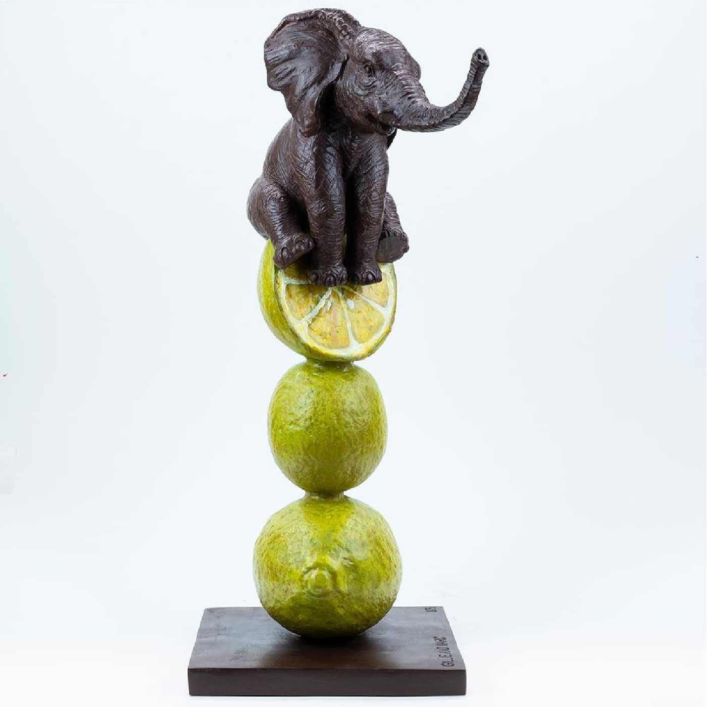 Gillie and Marc Bronze Sculpture ~ 'Elephants Love Lemons' - Curate Art & Design Gallery Sorrento Mornington Peninsula Melbourne