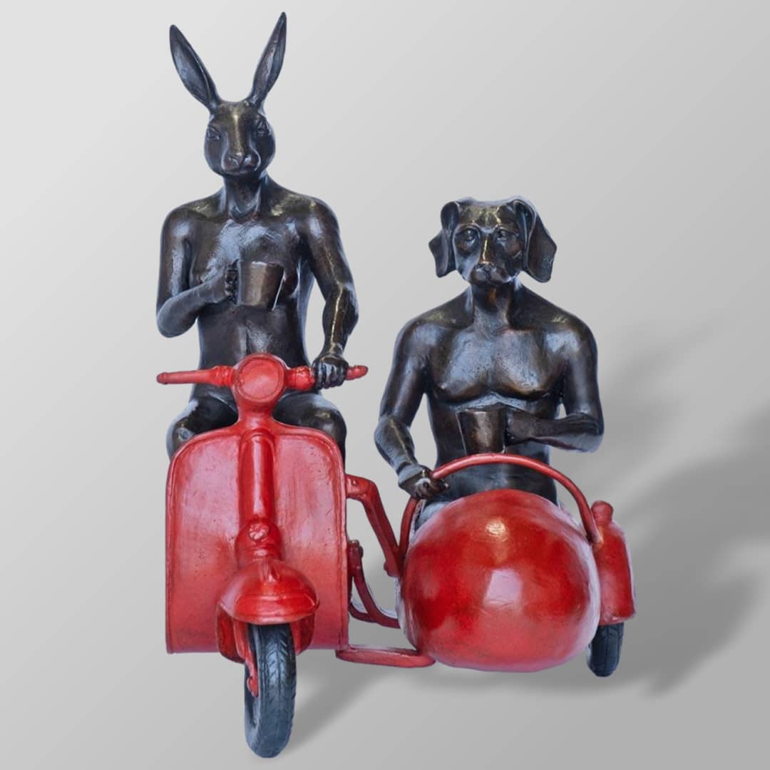 Gillie and Marc Sculpture ~ 'They Were Always Side by Side' (Red) - Curate Art & Design Gallery Sorrento Mornington Peninsula Melbourne