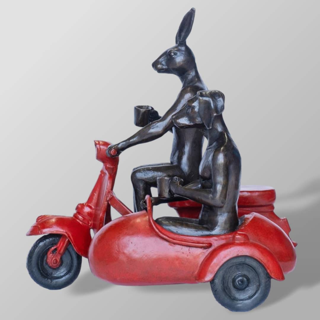 Gillie and Marc Sculpture ~ 'They Were Always Side by Side' (Red) - Curate Art & Design Gallery Sorrento Mornington Peninsula Melbourne